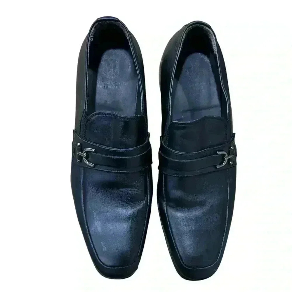 Bruno Magli Pitto Mens Black Leather Loafers & Slip Ons Casual Shoes 9.5 EUC - Picture 6 of 14